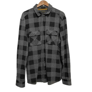 Brothers and Sons Jacquard Plaid Print Button Down Western Shirt Size XL